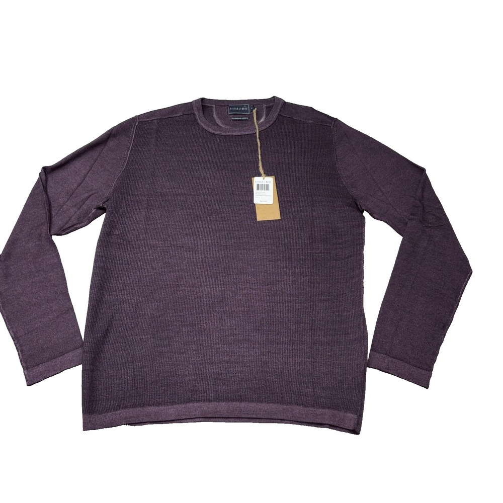 NWT Stitch Note Merino Wool Melange Sweater Plum Men's Lg Retail $223.00